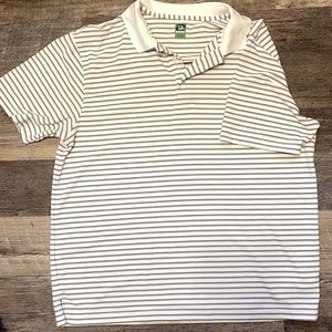 MENS White and Black Striped Polo XXL